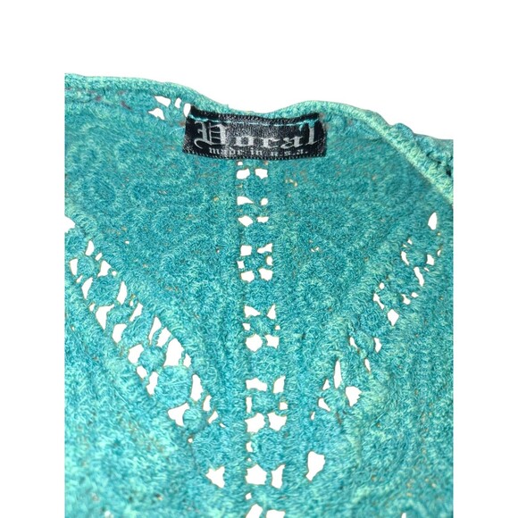 VOCAL western tank top SEXY Teal XL Wings Cross ribbed Embellished Moto Y2K - Picture 4 of 6